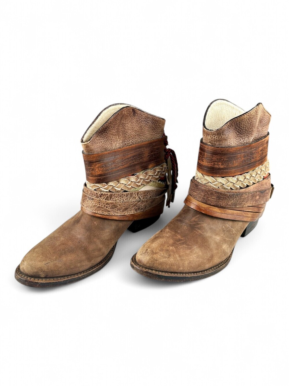 Freebird by Steven Western Leather Ankle Heeled Boots Sz 7